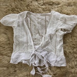 White front tie shirt